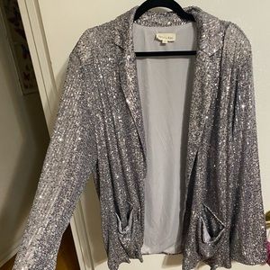 3X Vanilla Bay silver sequin blazer! NWOT